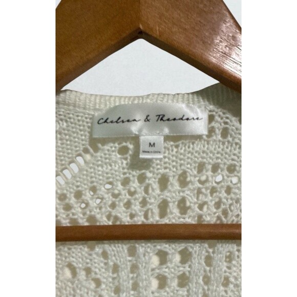 Chelsea & Theodore Cream Crochet Duster Vest Women’s M Boho Festival Beachy - Picture 3 of 3
